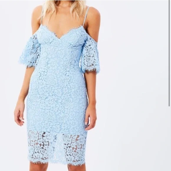 Bardot | Dresses | Size 6 New Bardot Blue Lace Dress | Poshmark